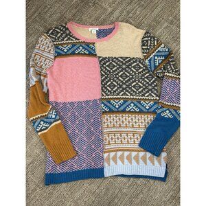 SUNDANCE FIELDS OF FAIR ALPACA WOOL BLEND LIGHTWEIGHT SWEATER PULLOVER M EUC